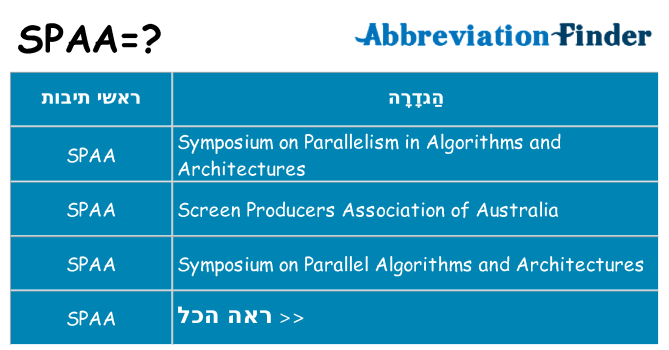 מה הפירוש spaa
