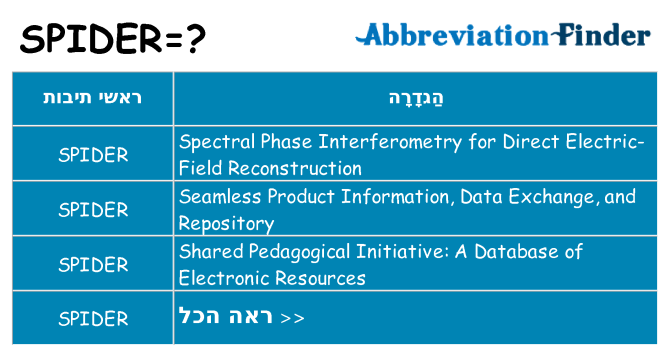 מה הפירוש spider