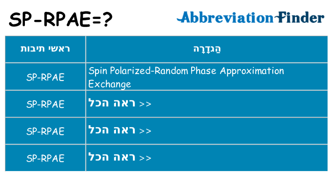 מה הפירוש sp-rpae