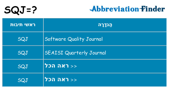 מה הפירוש sqj