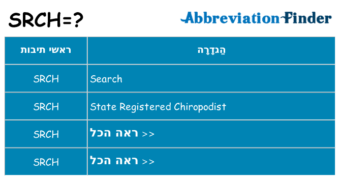 מה הפירוש srch