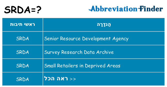 מה הפירוש srda