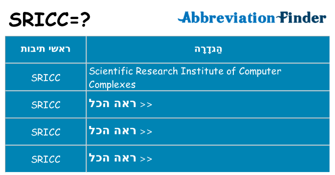 מה הפירוש sricc