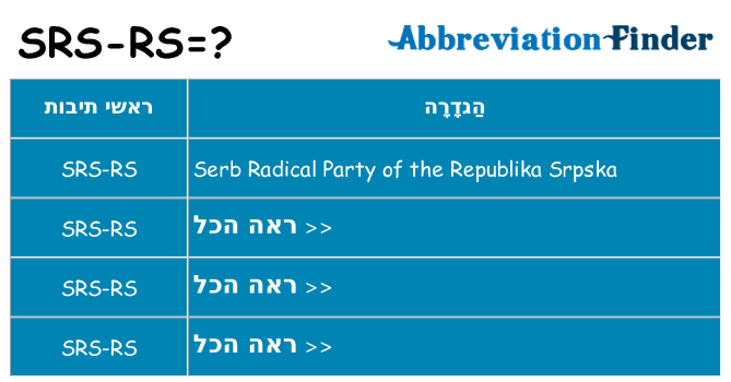 מה הפירוש srs-rs