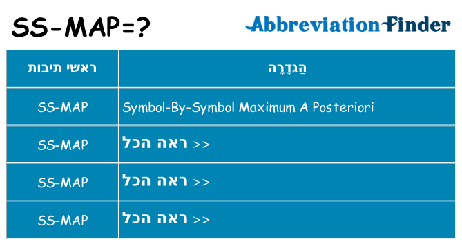 מה הפירוש ss-map