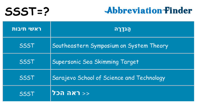 מה הפירוש ssst