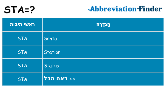 מה הפירוש sta