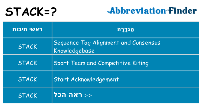 מה הפירוש stack