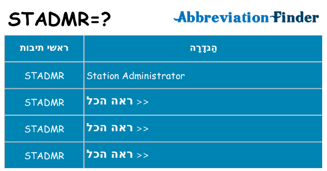 מה הפירוש stadmr