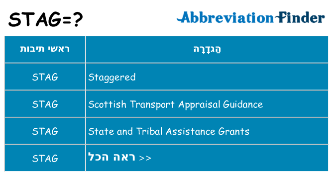 מה הפירוש stag