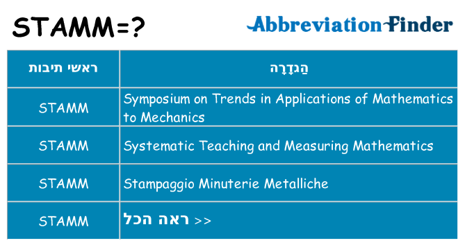 מה הפירוש stamm