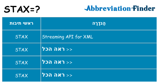 מה הפירוש stax
