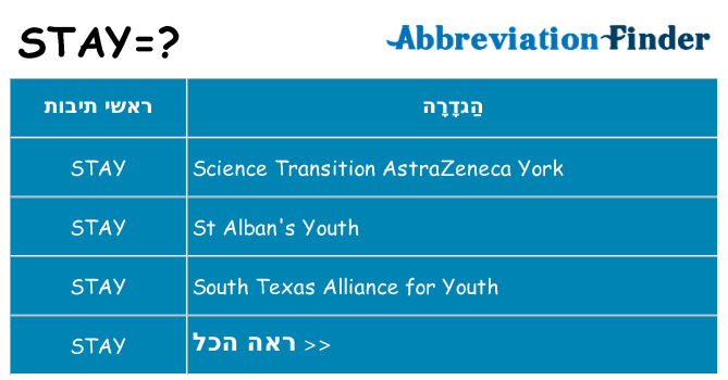 מה הפירוש stay