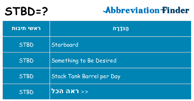 מה הפירוש stbd