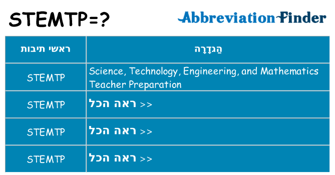 מה הפירוש stemtp