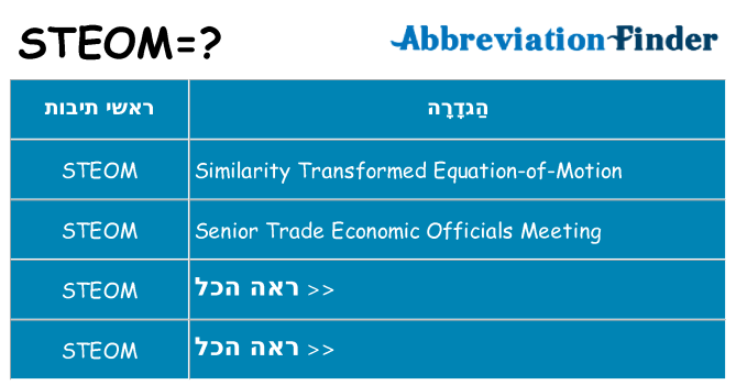 מה הפירוש steom
