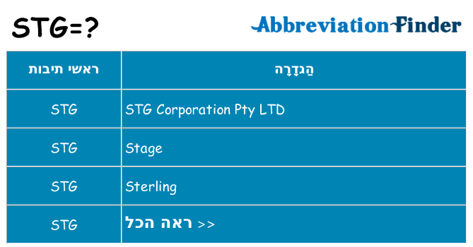 מה הפירוש stg