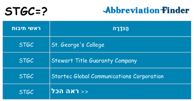 מה הפירוש stgc