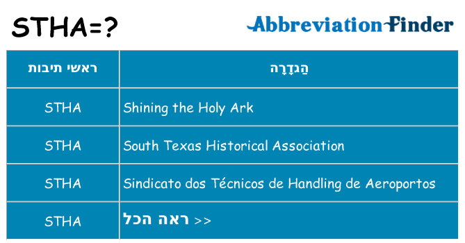 מה הפירוש stha