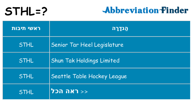 מה הפירוש sthl