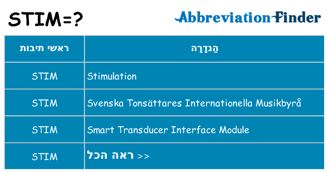 מה הפירוש stim