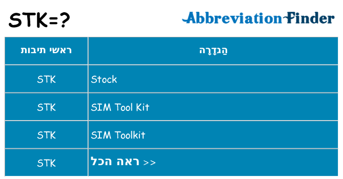 מה הפירוש stk