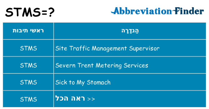 מה הפירוש stms