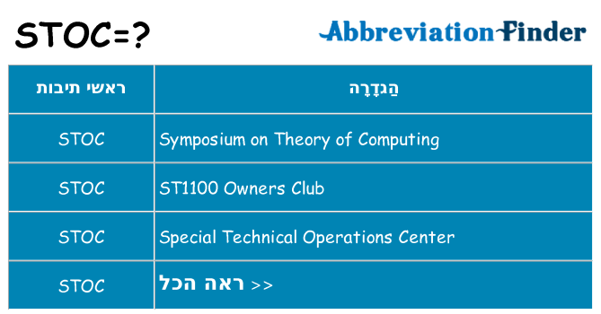 מה הפירוש stoc