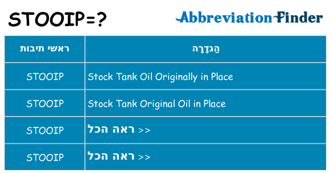 מה הפירוש stooip