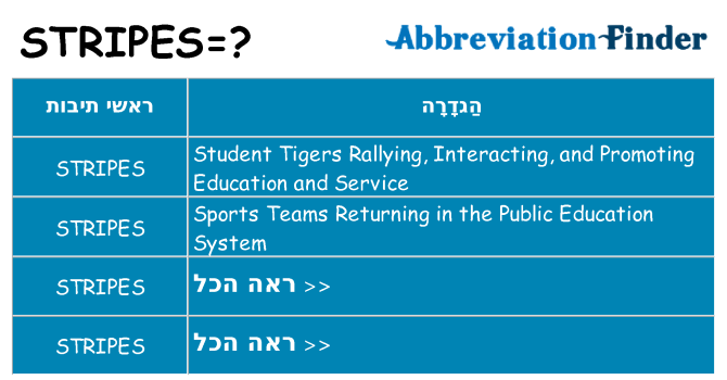 מה הפירוש stripes