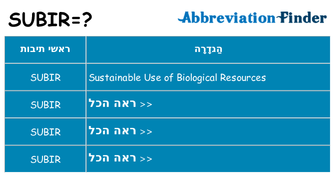 מה הפירוש subir