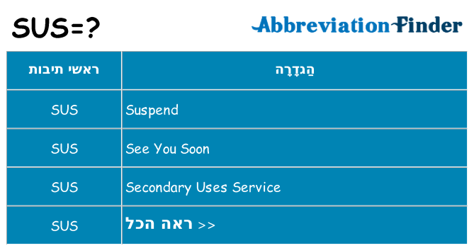 מה הפירוש sus