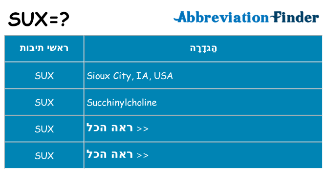 מה הפירוש sux