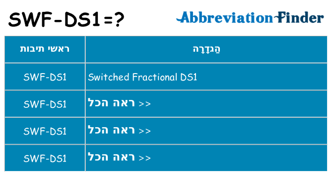 מה הפירוש swf-ds1