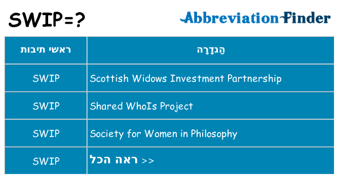 מה הפירוש swip