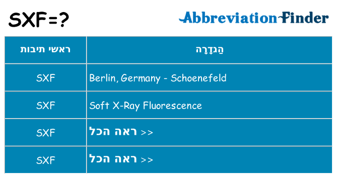 מה הפירוש sxf