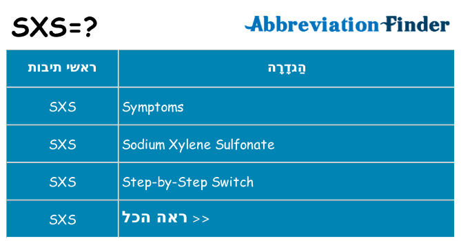 מה הפירוש sxs