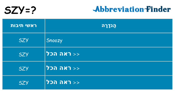 מה הפירוש szy