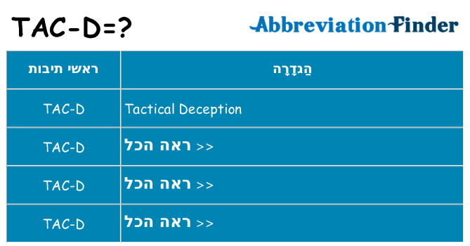 מה הפירוש tac-d