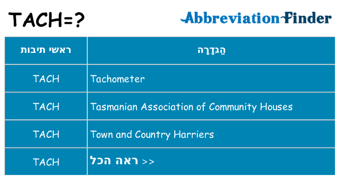מה הפירוש tach