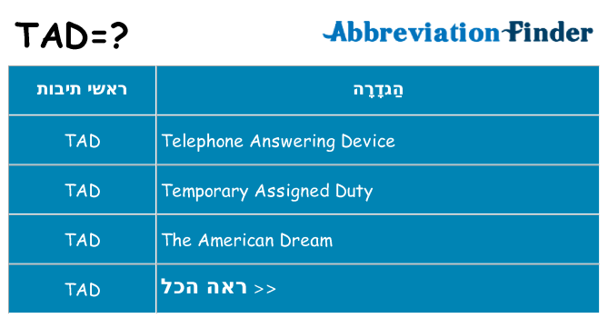 מה הפירוש tad