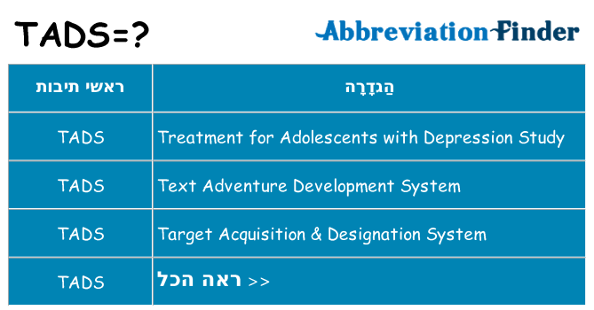 מה הפירוש tads