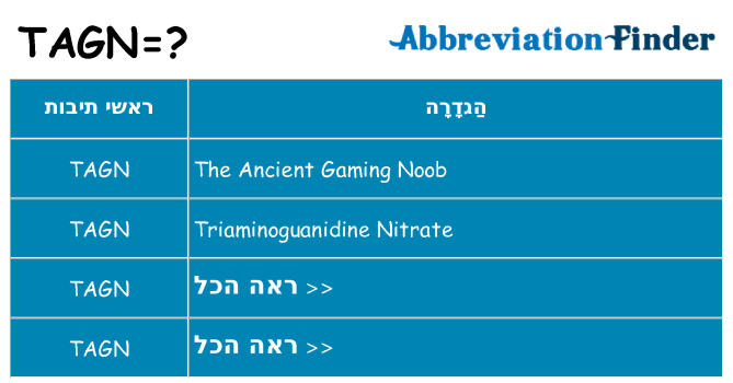 מה הפירוש tagn
