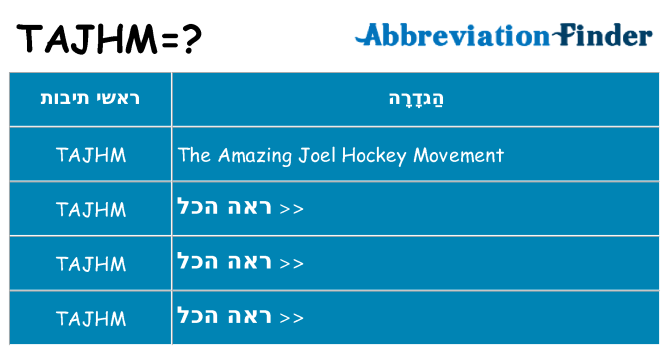 מה הפירוש tajhm