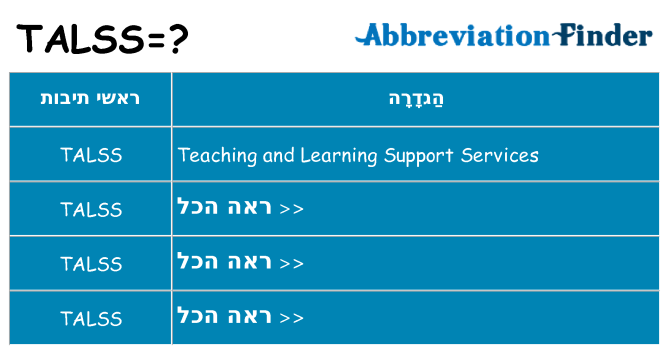 מה הפירוש talss