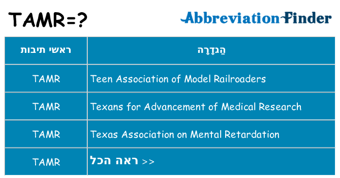 מה הפירוש tamr