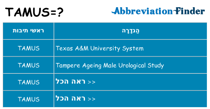 מה הפירוש tamus