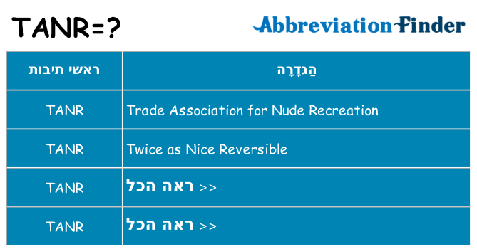 מה הפירוש tanr