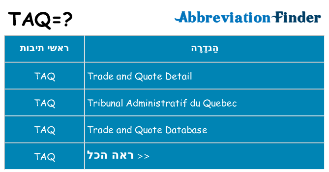 מה הפירוש taq