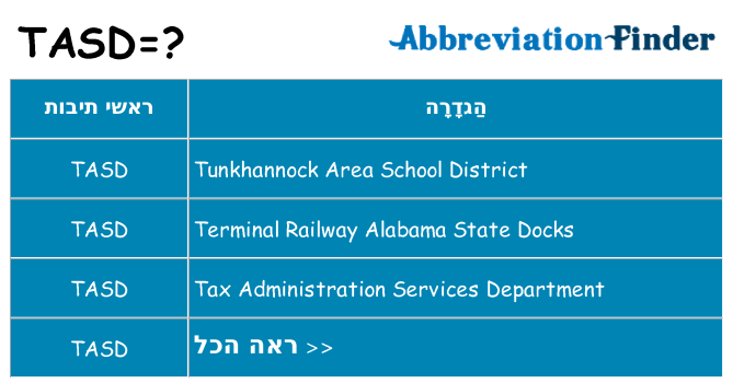 מה הפירוש tasd